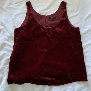 J. Crew velvet burgundy tank top